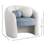 Acadia Boucle Fabric And Vegan Leather Upholstered Accent Chair in Blue