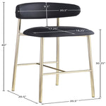 Lupita Vegan Leather Upholstered Bar Stool (833-C) in Black
