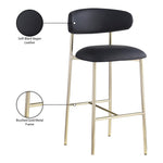 Lupita Vegan Leather Upholstered Bar Stool (833-C) in Black