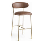 Lupita Vegan Leather Upholstered Bar Stool (833-C) in Brown