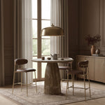 Lupita Vegan Leather Upholstered Bar Stool (833-C) in Brown
