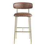 Lupita Vegan Leather Upholstered Bar Stool (833-C) in Brown