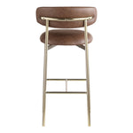 Lupita Vegan Leather Upholstered Bar Stool (833-C) in Brown