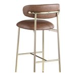Lupita Vegan Leather Upholstered Bar Stool (833-C) in Brown