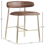 Lupita Vegan Leather Upholstered Bar Stool (833-C) in Brown