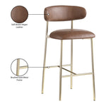 Lupita Vegan Leather Upholstered Bar Stool (833-C) in Brown