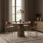 Lupita Vegan Leather Upholstered Bar Stool (833-C) in Cognac