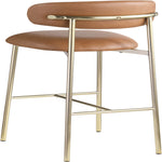 Lupita Vegan Leather Upholstered Bar Stool (833-C) in Cognac