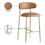 Lupita Vegan Leather Upholstered Bar Stool (833-C) in Cognac