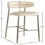 Lupita Vegan Leather Upholstered Bar Stool (833-C) in Cream