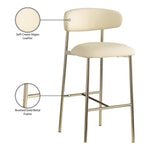 Lupita Vegan Leather Upholstered Bar Stool (833-C) in Cream
