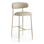 Lupita Vegan Leather Upholstered Bar Stool (833-C) in Taupe