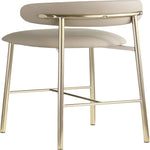Lupita Vegan Leather Upholstered Bar Stool (833-C) in Taupe
