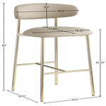 Lupita Vegan Leather Upholstered Bar Stool (833-C) in Taupe