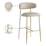 Lupita Vegan Leather Upholstered Bar Stool (833-C) in Taupe