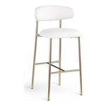 Lupita Vegan Leather Upholstered Bar Stool (833-C) in White