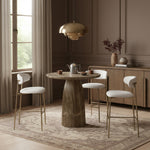 Lupita Vegan Leather Upholstered Bar Stool (833-C) in White