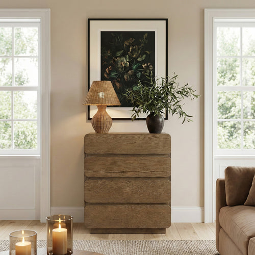 Adagio Solid Wood And Oak Veneer Chest in Brown