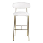 Lupita Vegan Leather Upholstered Bar Stool (833-C) in White