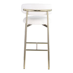 Lupita Vegan Leather Upholstered Bar Stool (833-C) in White