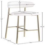 Lupita Vegan Leather Upholstered Bar Stool (833-C) in White