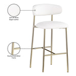 Lupita Vegan Leather Upholstered Bar Stool (833-C) in White