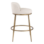Ferro Performance Fabric Upholstered Bar Stool (77084-C) in Beige