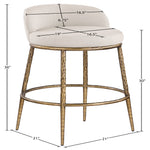 Ferro Performance Fabric Upholstered Bar Stool (77084-C) in Beige