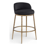 Ferro Performance Fabric Upholstered Bar Stool (77084-C) in Black