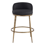 Ferro Performance Fabric Upholstered Bar Stool (77084-C) in Black