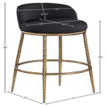 Ferro Performance Fabric Upholstered Bar Stool (77084-C) in Black