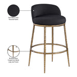 Ferro Performance Fabric Upholstered Bar Stool (77084-C) in Black