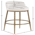 Ferro Performance Fabric Upholstered Bar Stool (77084-C) in Cream