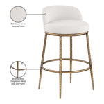 Ferro Performance Fabric Upholstered Bar Stool (77084-C) in Cream