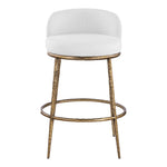 Ferro Performance Fabric Upholstered Bar Stool (77084-C) in White