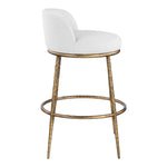 Ferro Performance Fabric Upholstered Bar Stool (77084-C) in White