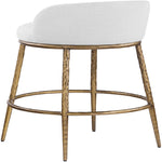 Ferro Performance Fabric Upholstered Bar Stool (77084-C) in White