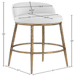 Ferro Performance Fabric Upholstered Bar Stool (77084-C) in White