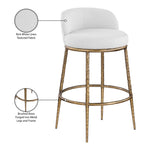 Ferro Performance Fabric Upholstered Bar Stool (77084-C) in White