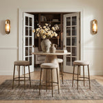 Ferro Performance Fabric Upholstered Bar Stool (77081-C) in Beige
