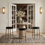 Ferro Performance Fabric Upholstered Bar Stool (77081-C) in Black