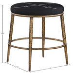 Ferro Performance Fabric Upholstered Bar Stool (77081-C) in Black