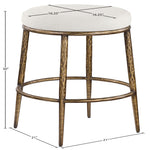 Ferro Performance Fabric Upholstered Bar Stool (77081-C) in Cream