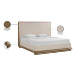 Adagio Fabric Upholstered King Bed (3 Boxes) in Brown