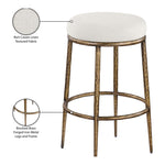 Ferro Performance Fabric Upholstered Bar Stool (77081-C) in Cream