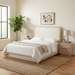 Adagio Fabric Upholstered King Bed (3 Boxes) in Natural
