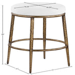 Ferro Performance Fabric Upholstered Bar Stool (77081-C) in White