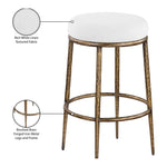 Ferro Performance Fabric Upholstered Bar Stool (77081-C) in White