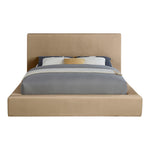 Dorian Velvet Upholstered King Bed in Beige