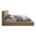 Dorian Velvet Upholstered King Bed in Beige